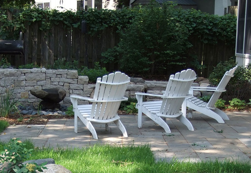 Seasons Project: backyard landscape with seating area