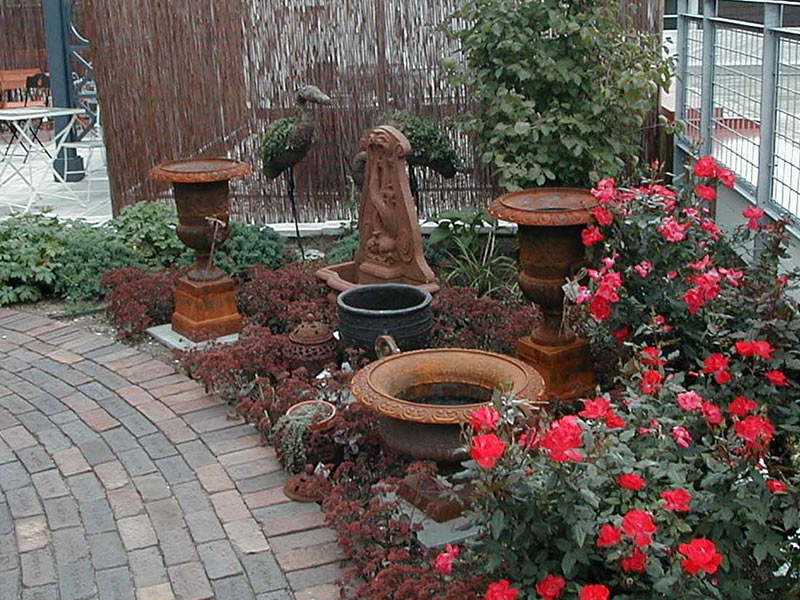 Garden in the Sky Landscape Project: rose garden with walking pathe